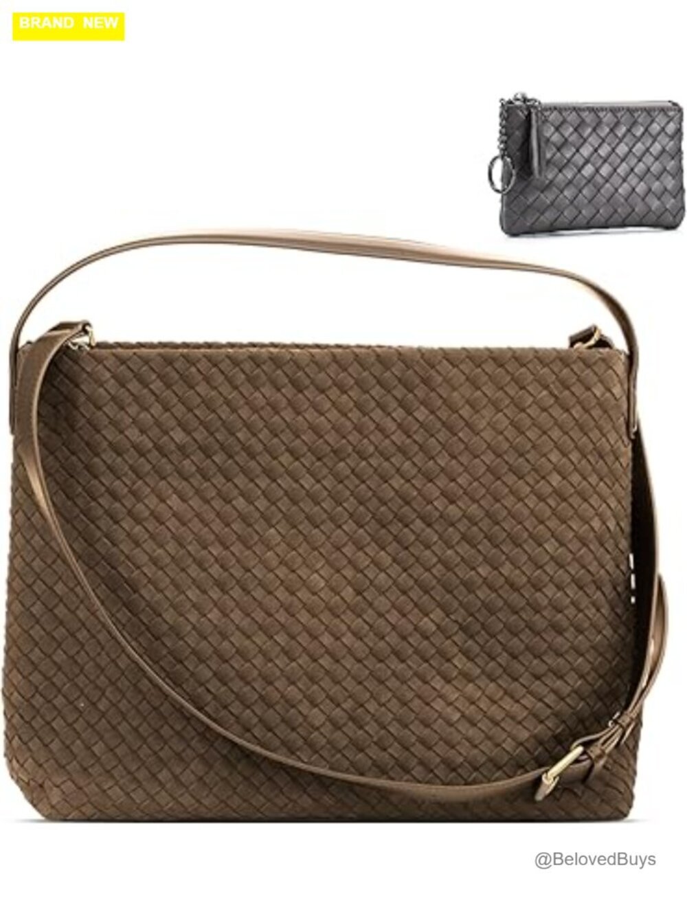 Suede Hobo Bag Hand-Woven Crossbody Tote